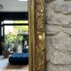 Antique mirror 89/60.5cm 19th century Regency style gilded with gold leaf, mercury glass.