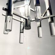 Italian chrome and acrylic chandelier from the space age mid-century by Gaetano Sciolari, 1960s.