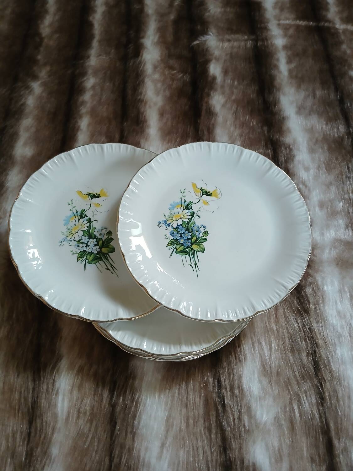 6 antique dessert plates from Digoin and Sarreguemines