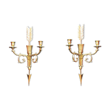 Pair of wall lamps decorated with bronze arrows "Cupid"
