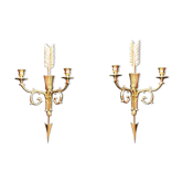 Paire d’appliques à décor de flèches en bronze “Cupidon”
