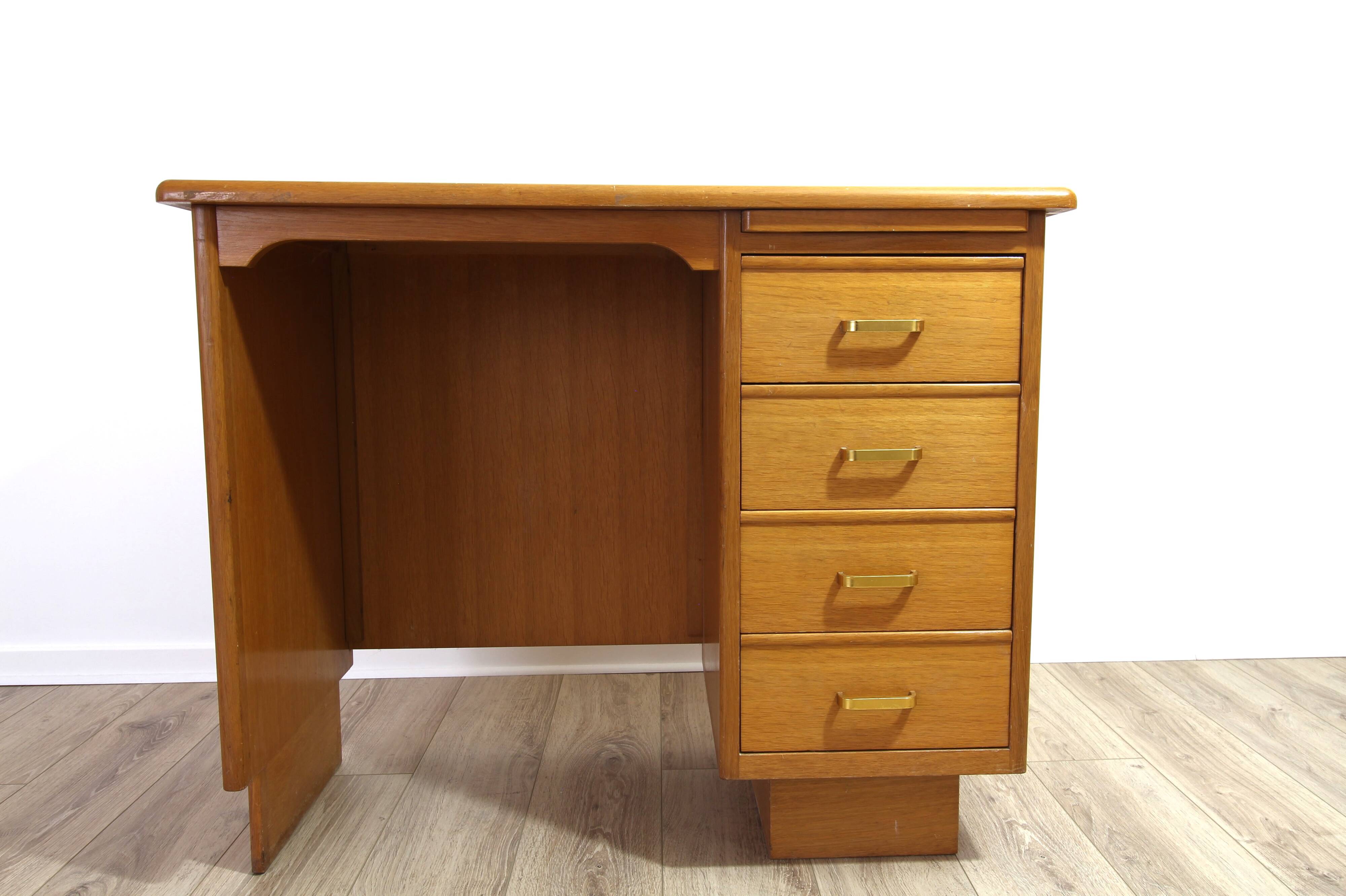 Vintage light wood desk – 1960s/70s – mid-century modern style
