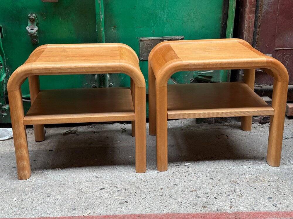 Mid-century Danish Brutalist bedside tables by Villy Nørgaard, 1984, set of 2