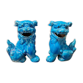 Dog paws Foo blue porcelain