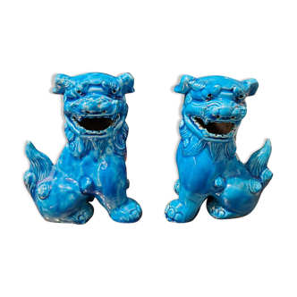 Dog paws Foo blue porcelain