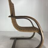 Cantilever wicker cord chair, 1930s