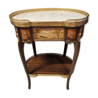 Table rognon in marquetry