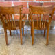 Pair of Antique FISHEL Vintage Wood Armchairs #C623