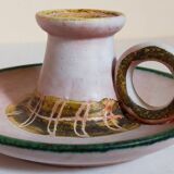 Duo of 50s ceramic hand candle holders