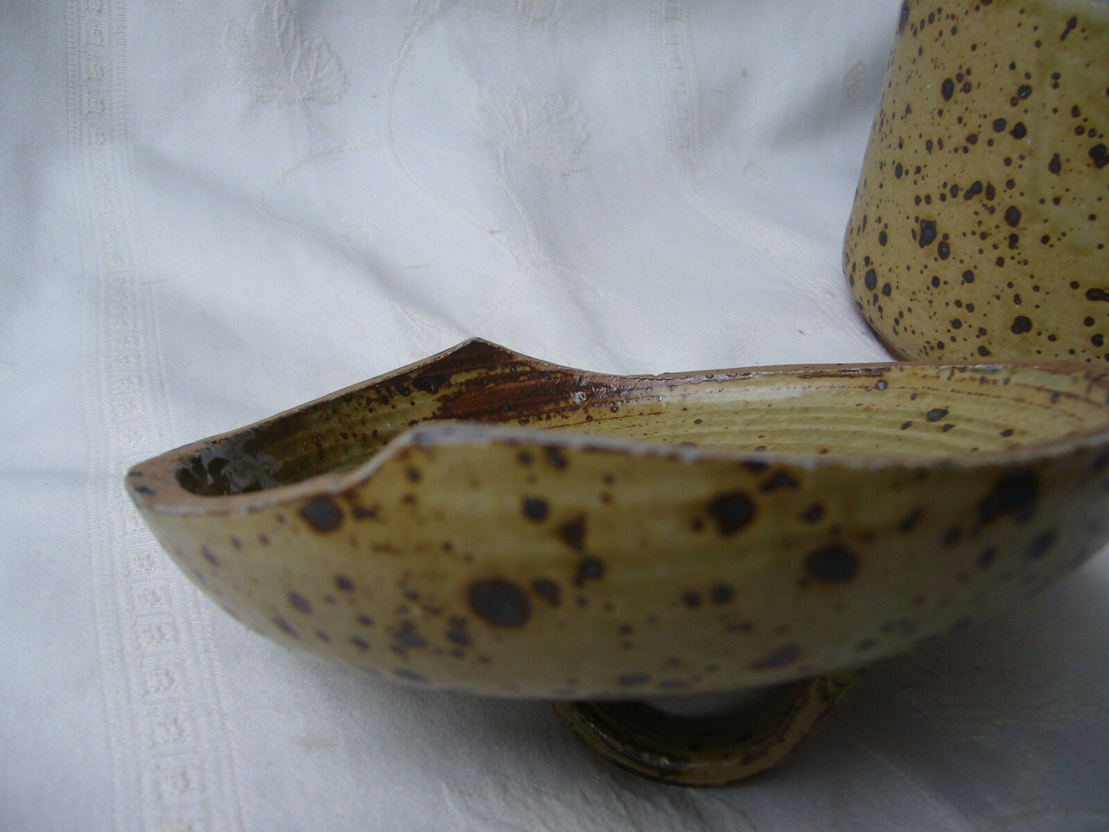 70s ceramic covered pot