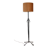 Very large brutalist wrought iron floor lamp, circa 1950