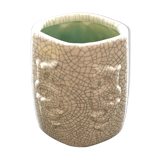 Raku vase with fish and seahorse decoration