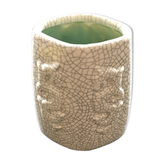 Raku vase with fish and seahorse decoration