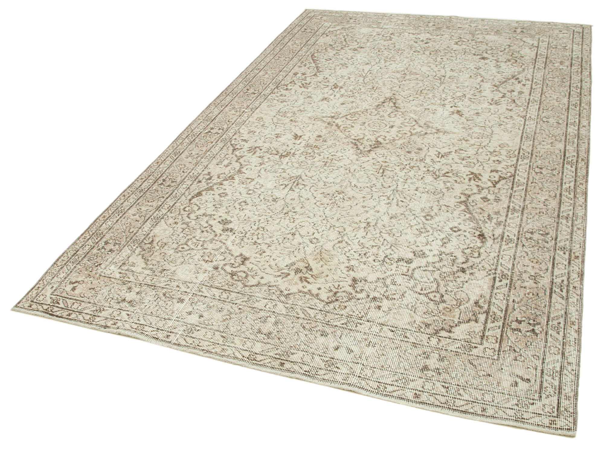 Hand-knotted wool turkish beige rug 165 cm x 267 cm