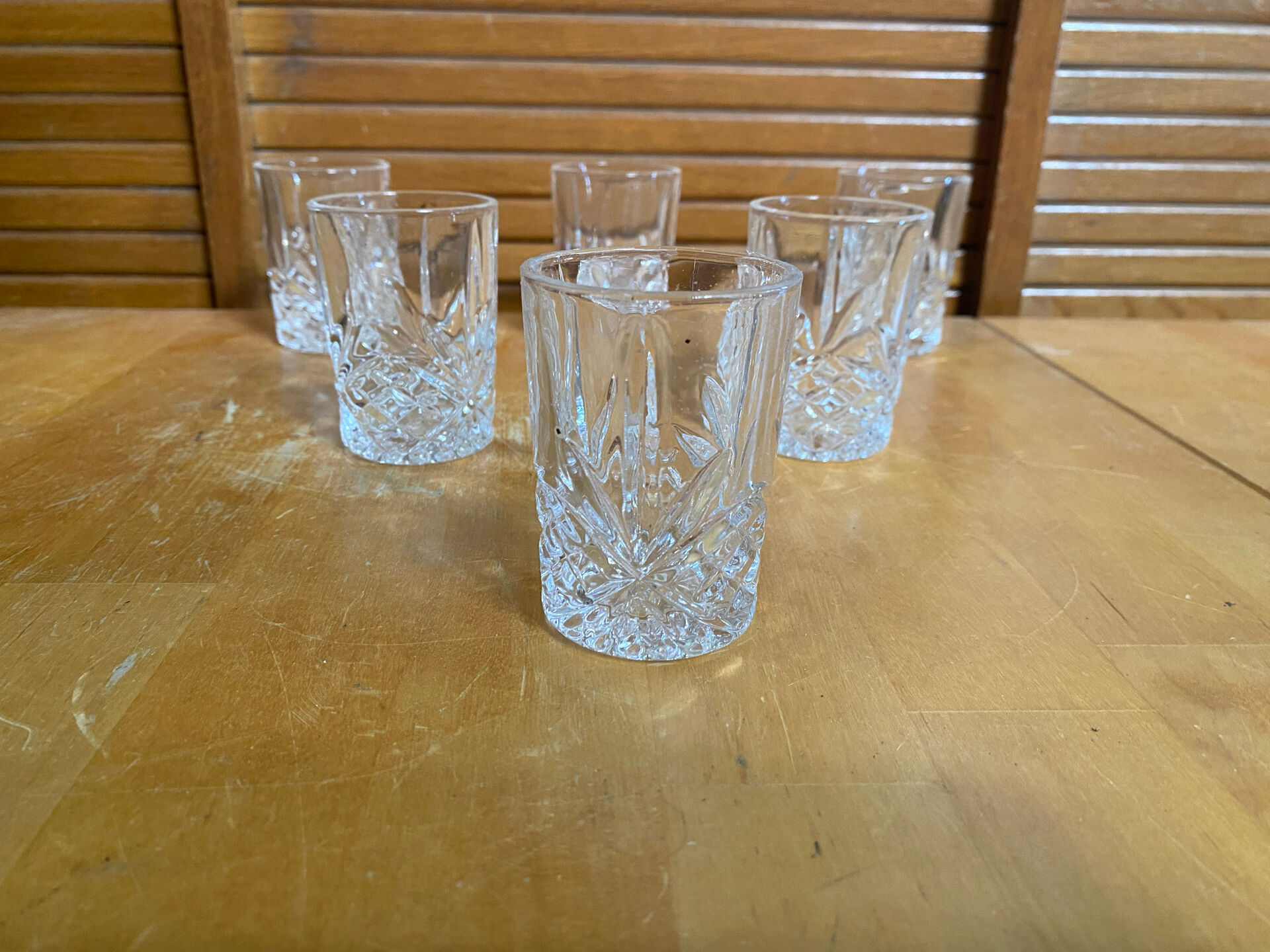 Série De 6 Verres à Shooter Verre Taillé Design Rétro #E390
