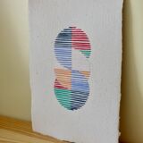Embroidery on rag paper
