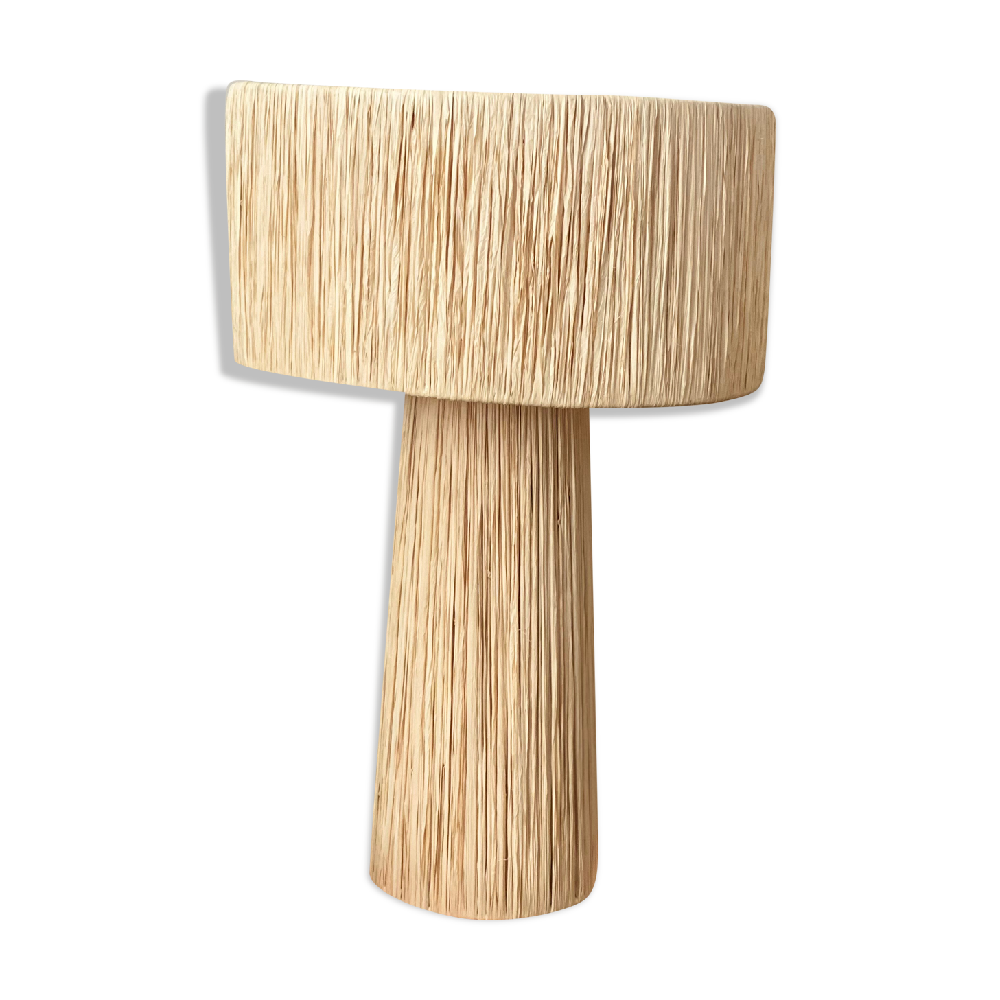 Minimalist raffia bedside table lamp