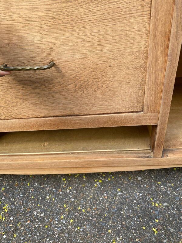 Buffet parisien art déco vintage rénové en bois 1940 144cm