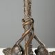 Lampe ancienne style Christophe Fratin en bronze, début XXe siècle