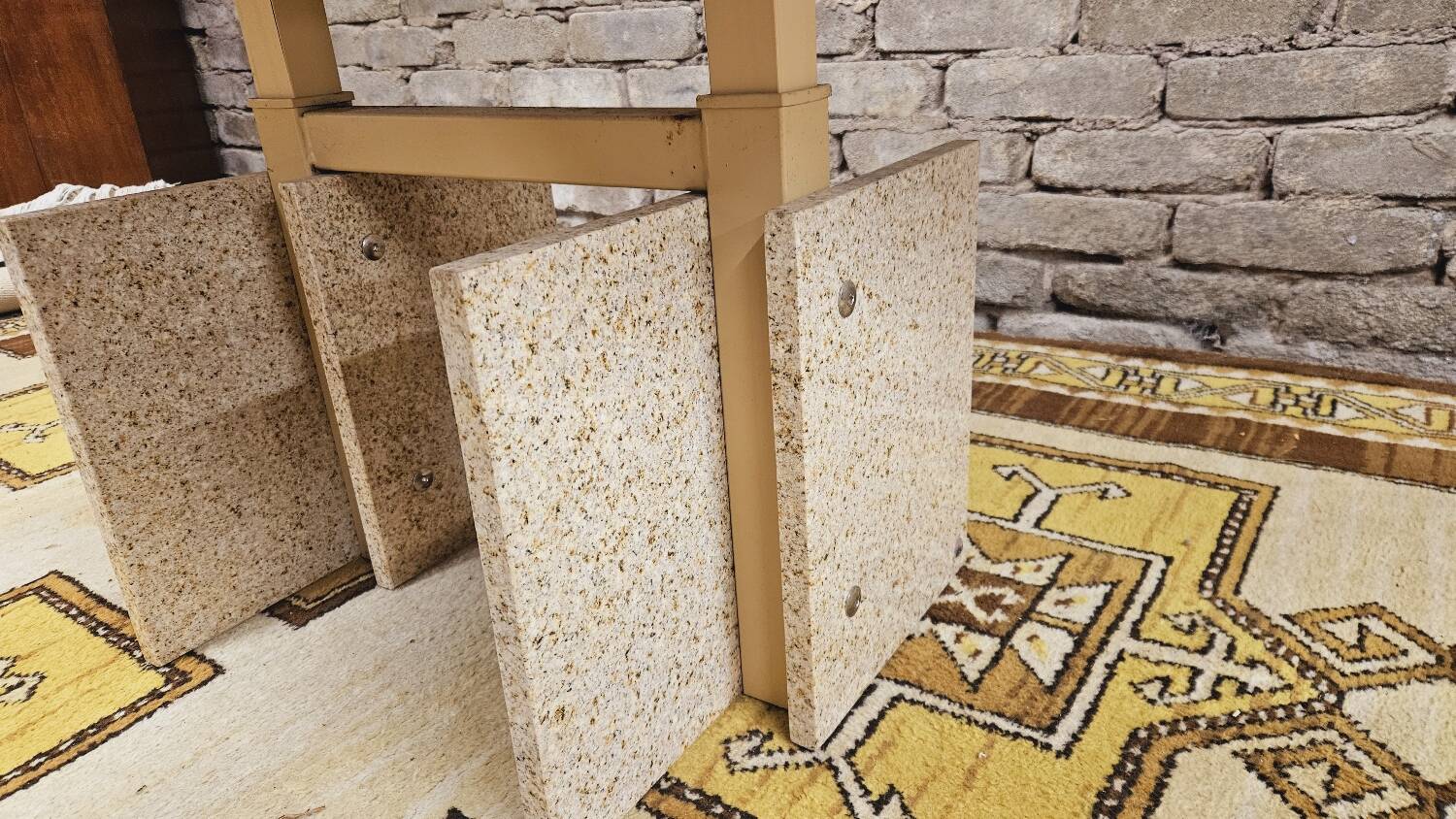 Eye-shaped marble coffee table