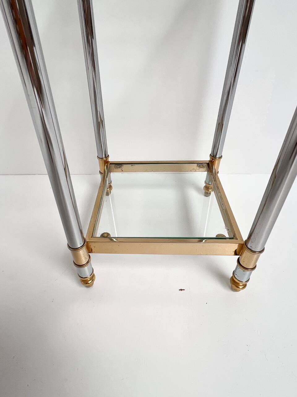 Paris silver and gold chrome side table, 1960s