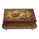 Vintage musical jewelry box in inlaid wood