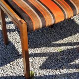 Set of 5 70s designer chairs in beech and orange and brown velvet Self éditeur
