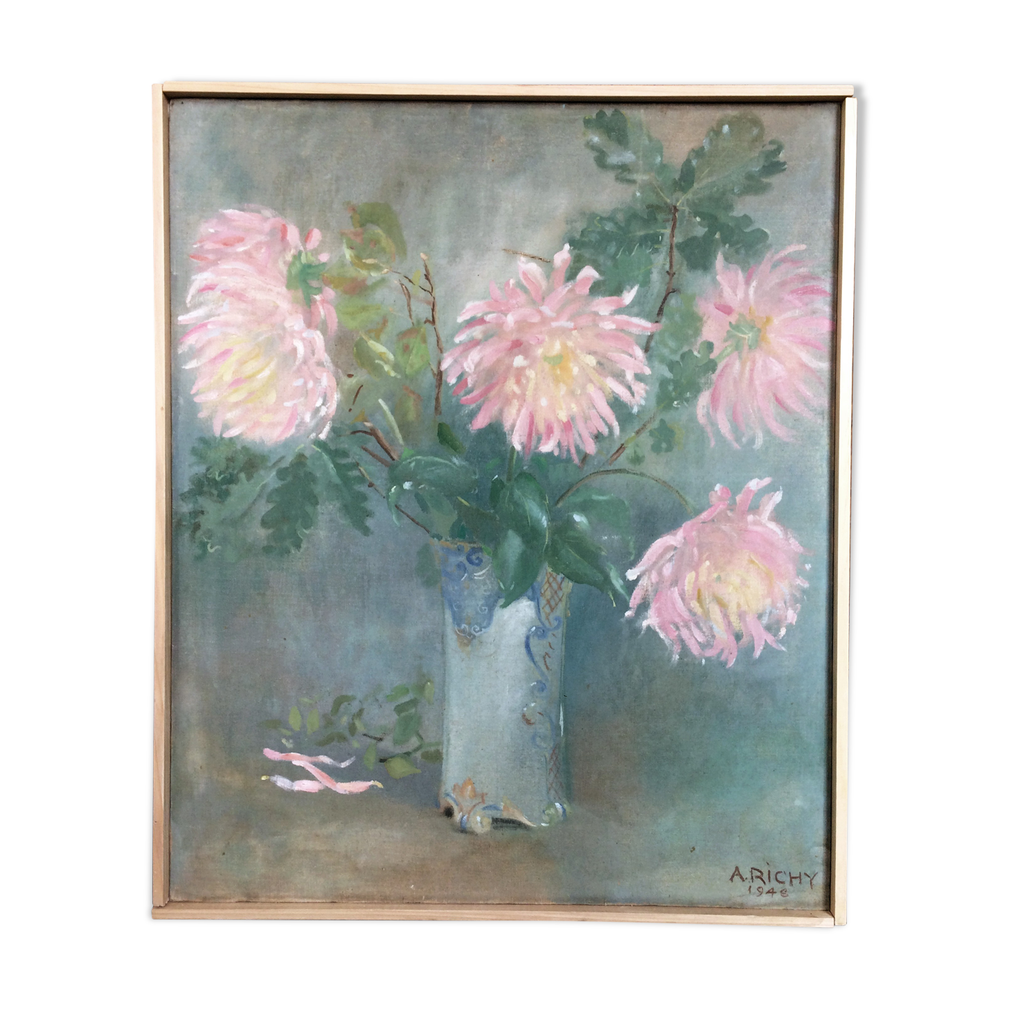 Painting on canvas Chrysanthemums