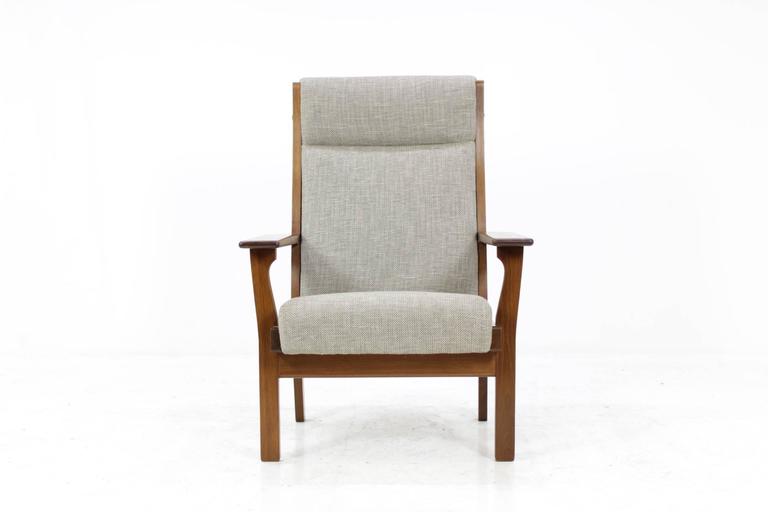 Vintage GE181A high back easy chair by Hans Wegner for Getama