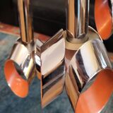 Massive Belgique three-arm waterfall pendant lamp in chrome and orange lacquer