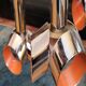 Massive Belgique three-armed waterfall pendant lamp in chrome and orange lacquer