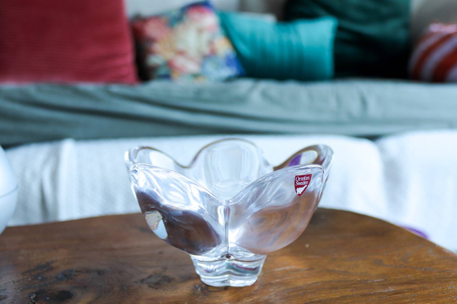 Orrefors Sweden Crystal Flower Bowl