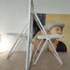 Set of 3 vintage white lacquered metal folding chairs Talin (Italy 70s)