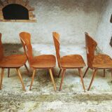 4 chaises bistrot Baumann modèle gentiane années 50