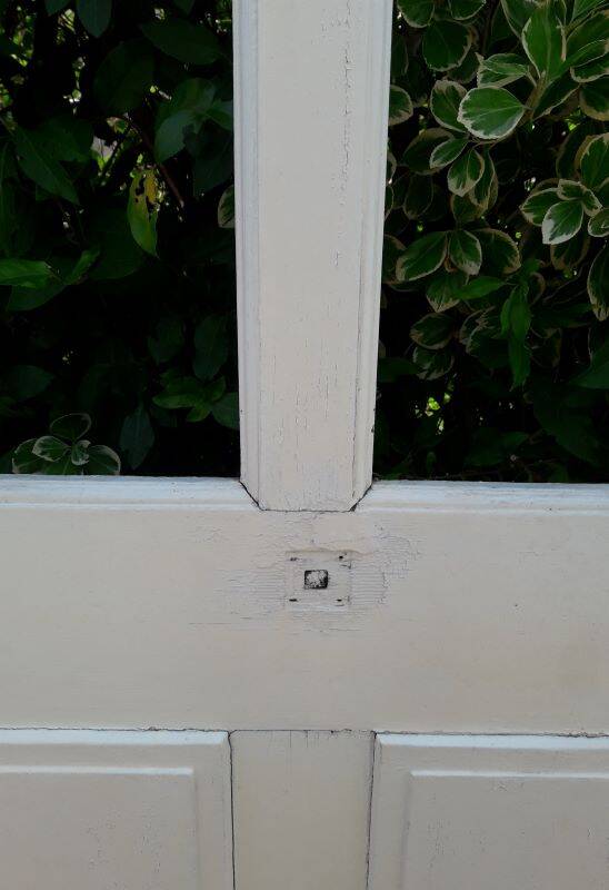 Old glazed door 211.5x105.5cm and its entrance door frame.