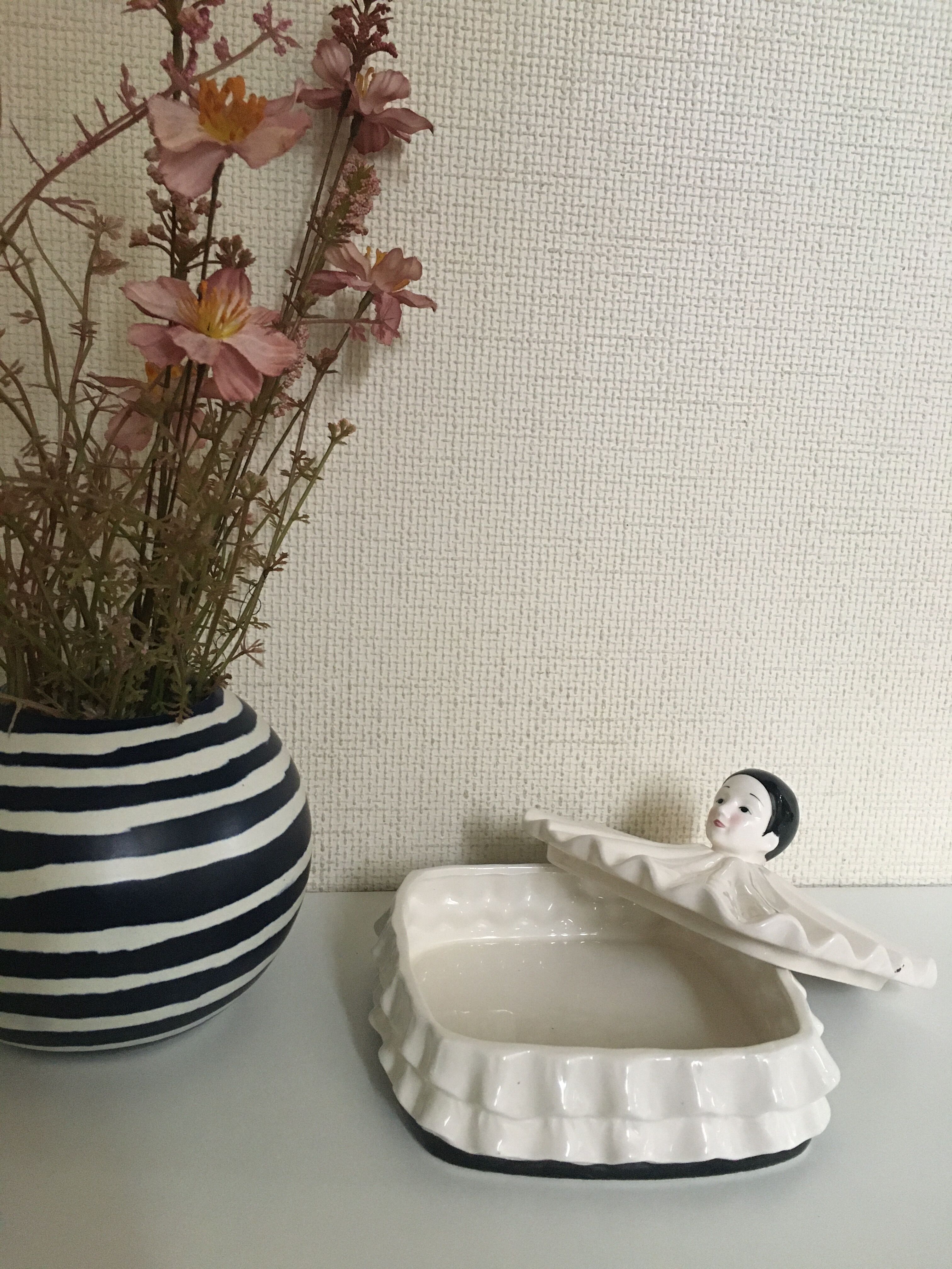 Ceramic Pierrot Jewelry Box