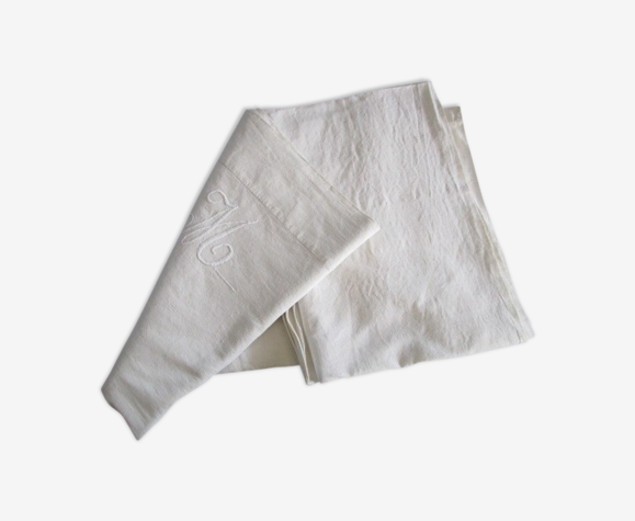 Drap ancien monogrammé:330x225cm