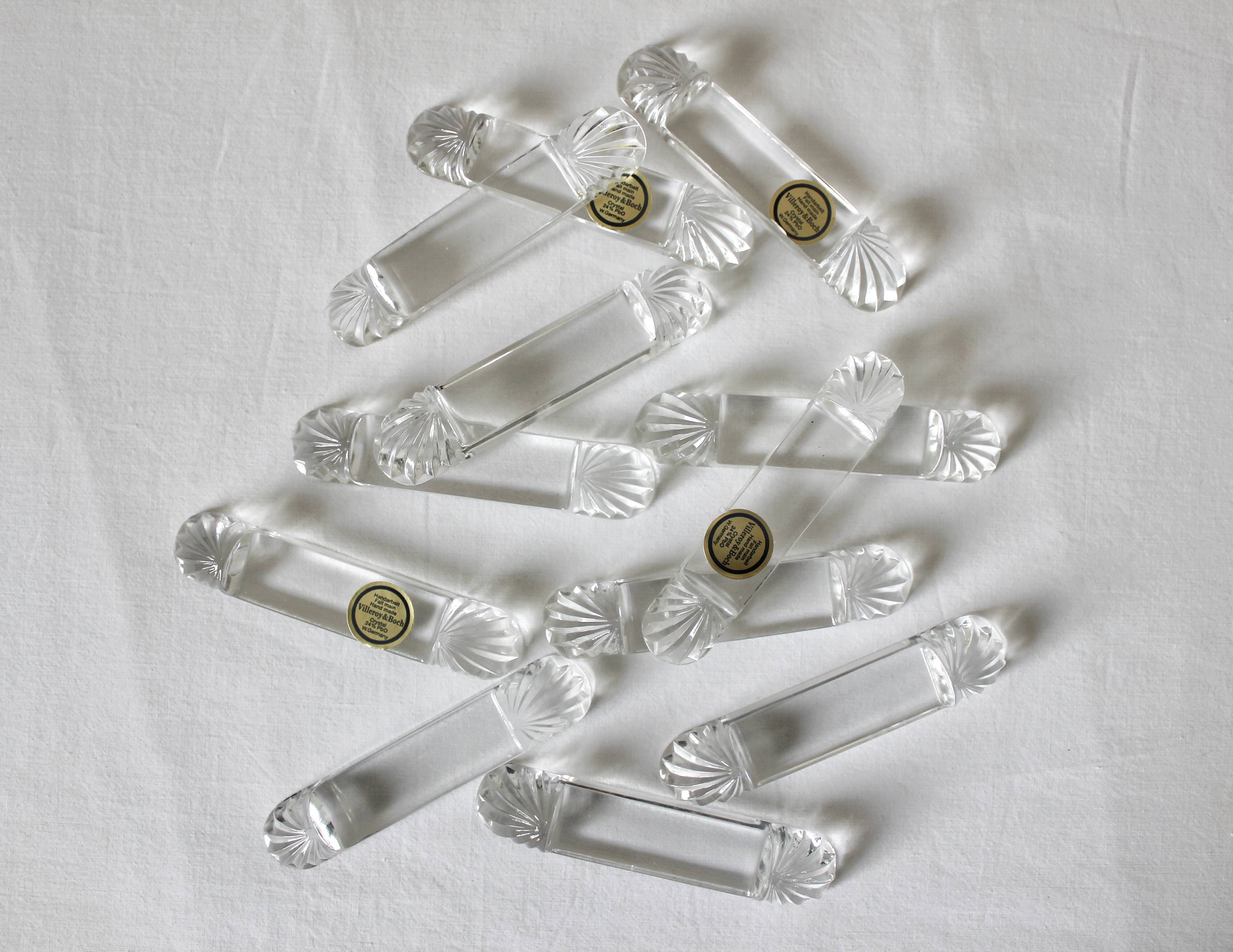 12 Villeroy and Boch crystal knife holders