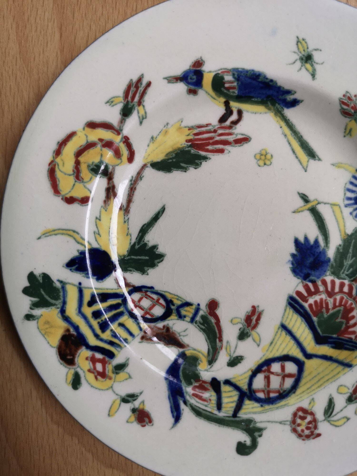 Soap holder / dish in enameled ceramic - gien - vintage 1876