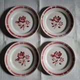 4 assiettes plates Badonviller Art déco