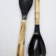 Serving cutlery set in buffalo horn and smooth bone handle