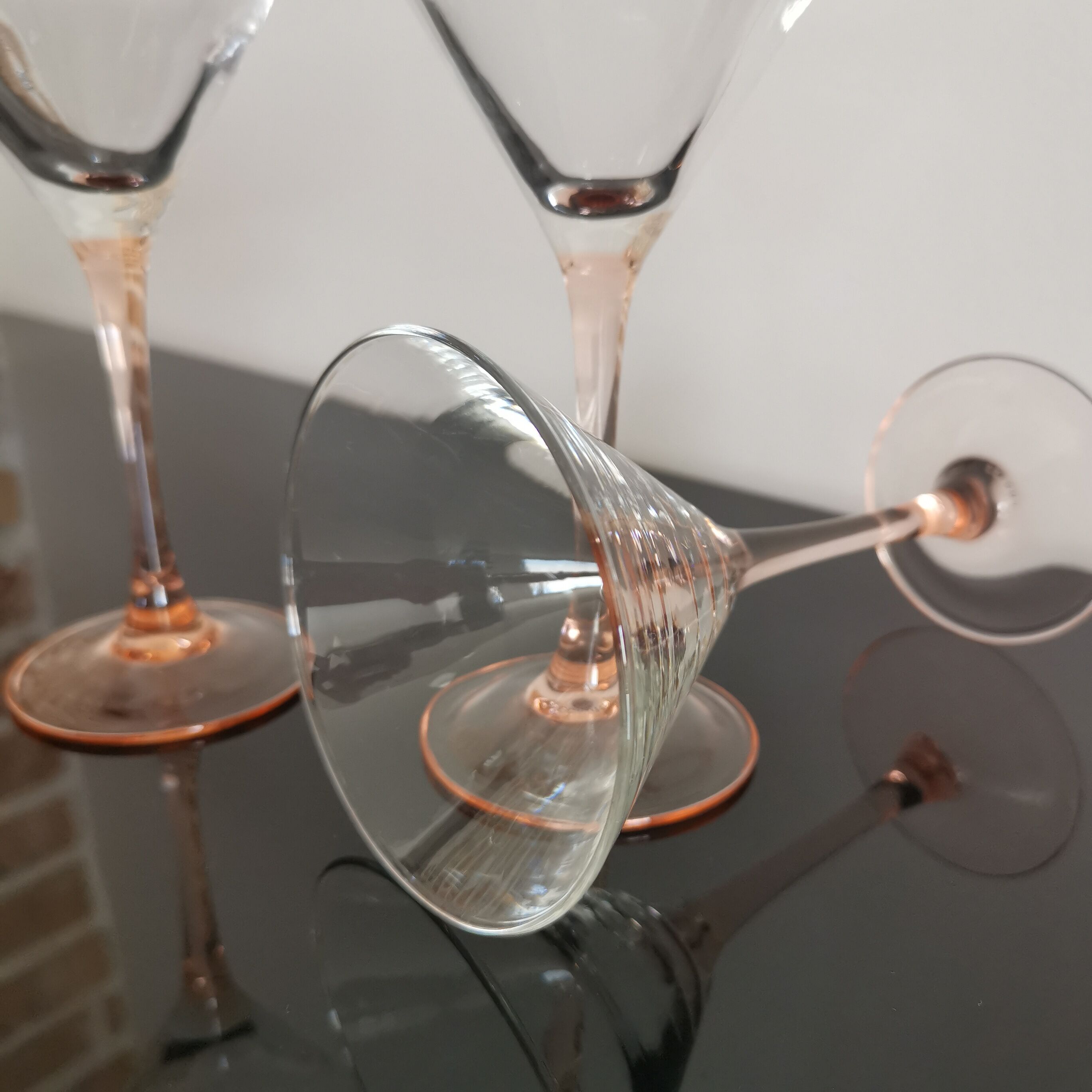 4 verres à cocktail Luminarc pieds rose