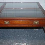 Very Large Coffee Table with Marquetry Glass Panels by Kennedy Harrods