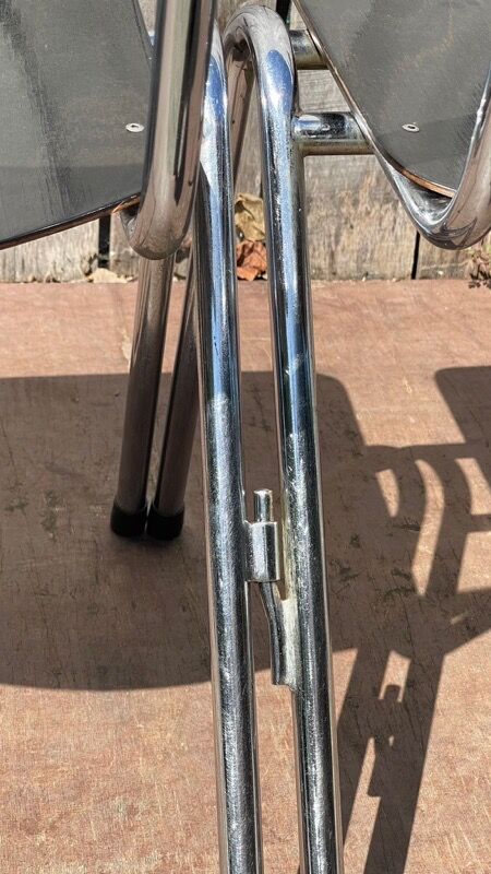Black'n Chrome Galvanitas chairs – Black Pagholz – Chromed frame – Vintage design (50 in stock)
