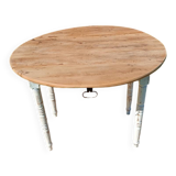 Antique patinated round table – wooden top