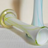 Duo of makora blown glass soliflores (krosno, poland) 1970s