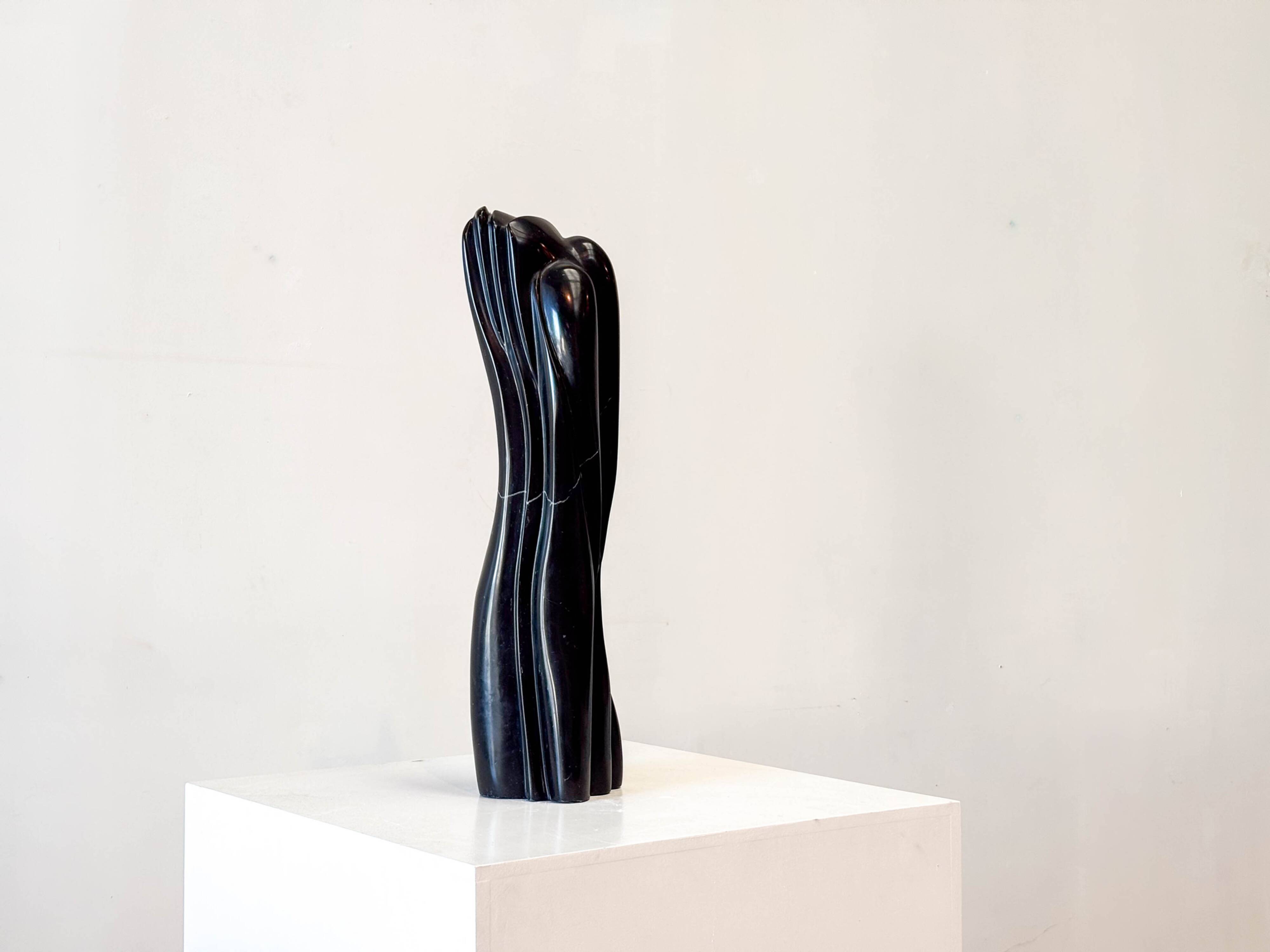 1980's black marble sculpture