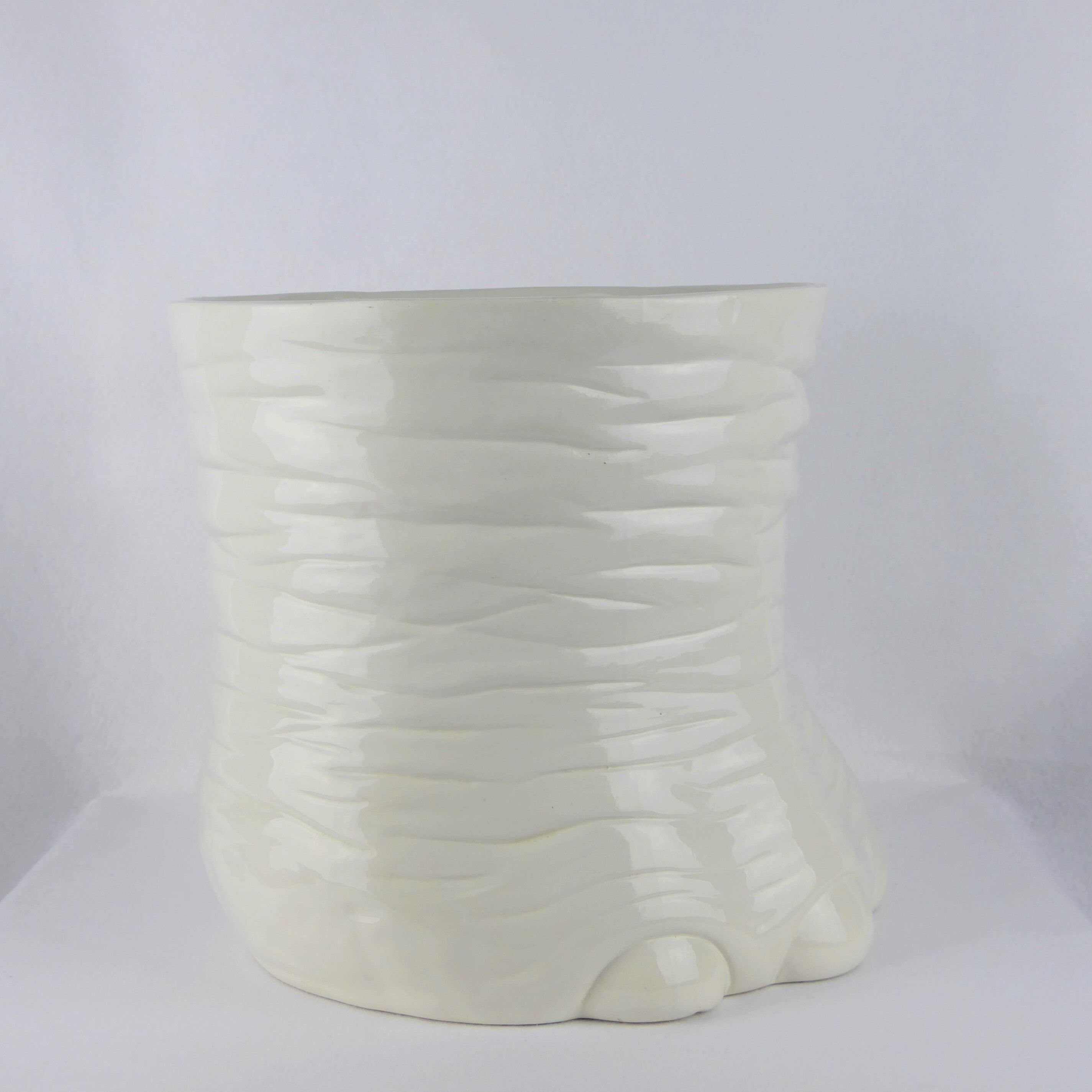 Grand Cache-pot-white vintage, Chaumette Italy, ceramics