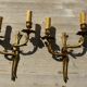 Pair of Louis XV wall lamps in gilded bronze