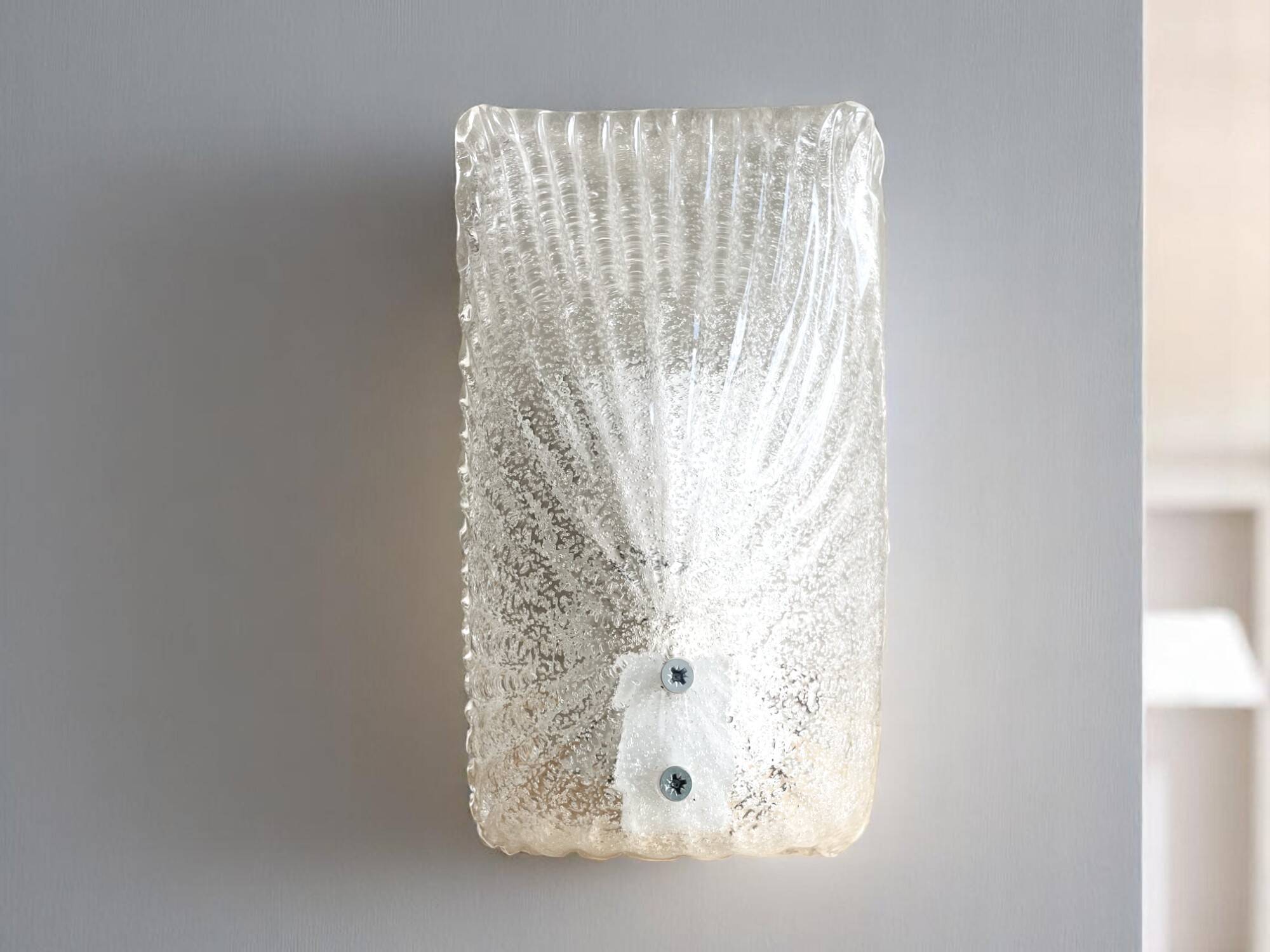 Murano type glass clear wall sconce ligh